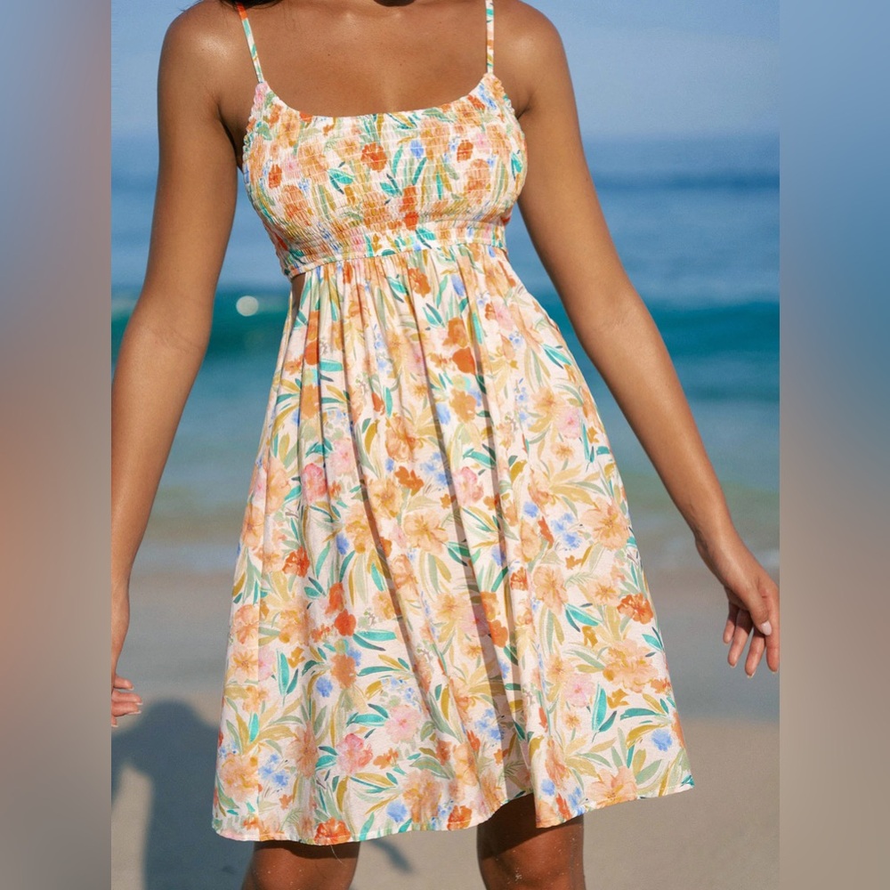 Berlook Floral Strap Beach Dress